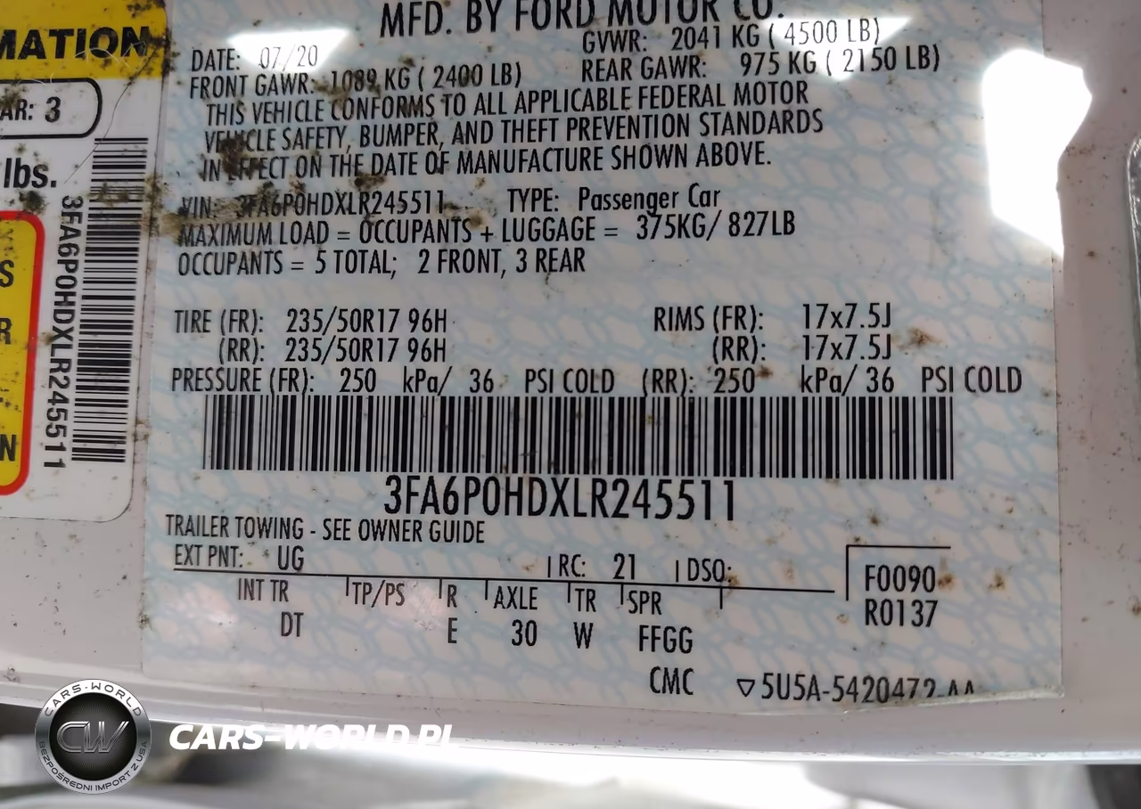 2020 Ford Fusion Se VIN:3FA6P0HDXLR245511 - 9