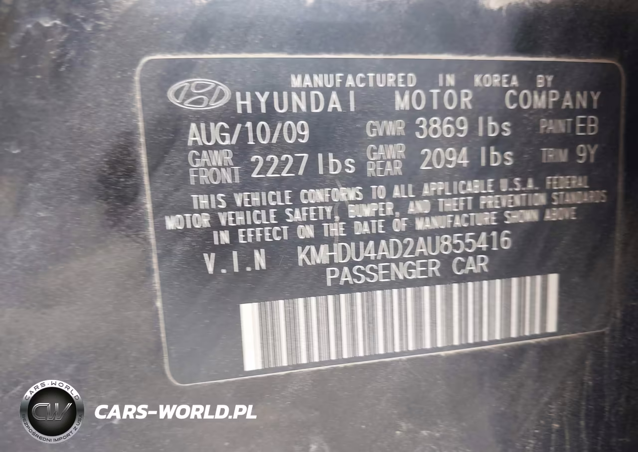 2010 Hyundai Elantra Blue VIN:KMHDU4AD2AU855416 - 9