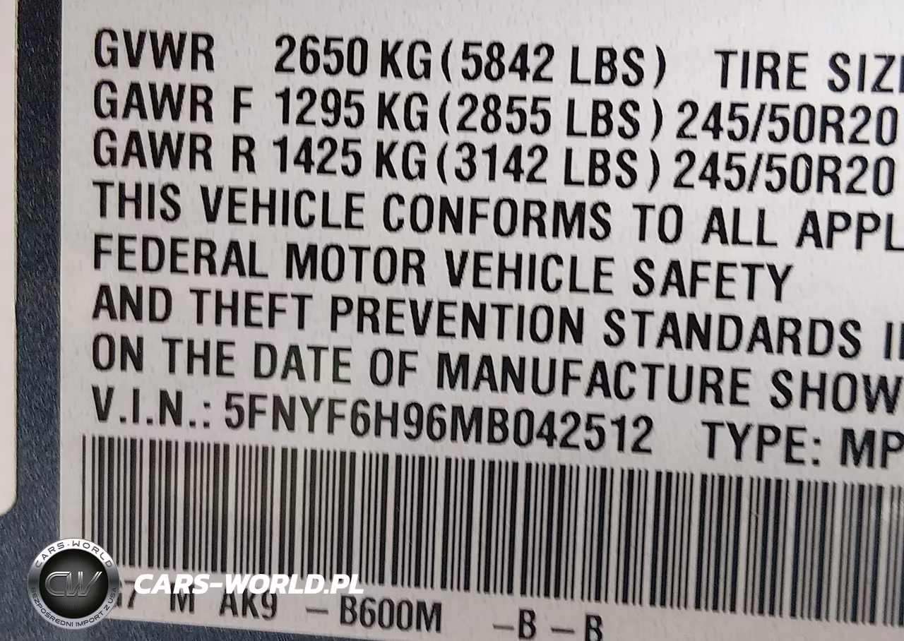 2021 Honda Pilot Awd Touring 8 Passenger VIN:5FNYF6H96MB042512 - 9