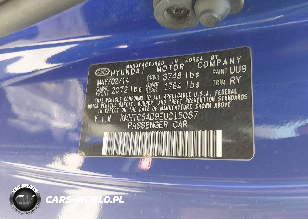 2014 Hyundai Veloster VIN:KMHTC6AD9EU215087 - 9