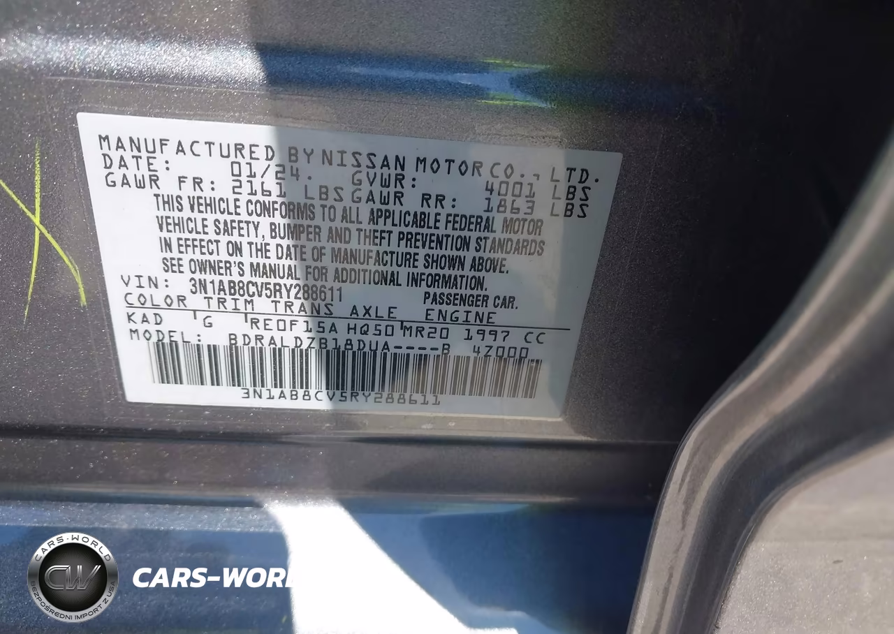 2024 Nissan Sentra Sv Xtronic Cvt VIN:3N1AB8CV5RY288611 - 9