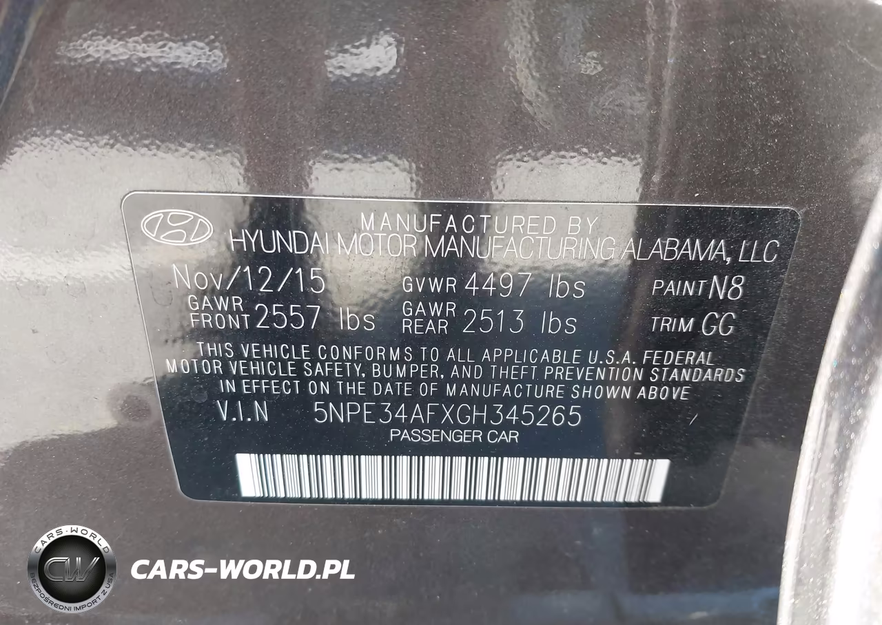 2016 Hyundai Sonata Sport VIN:5NPE34AFXGH345265 - 9