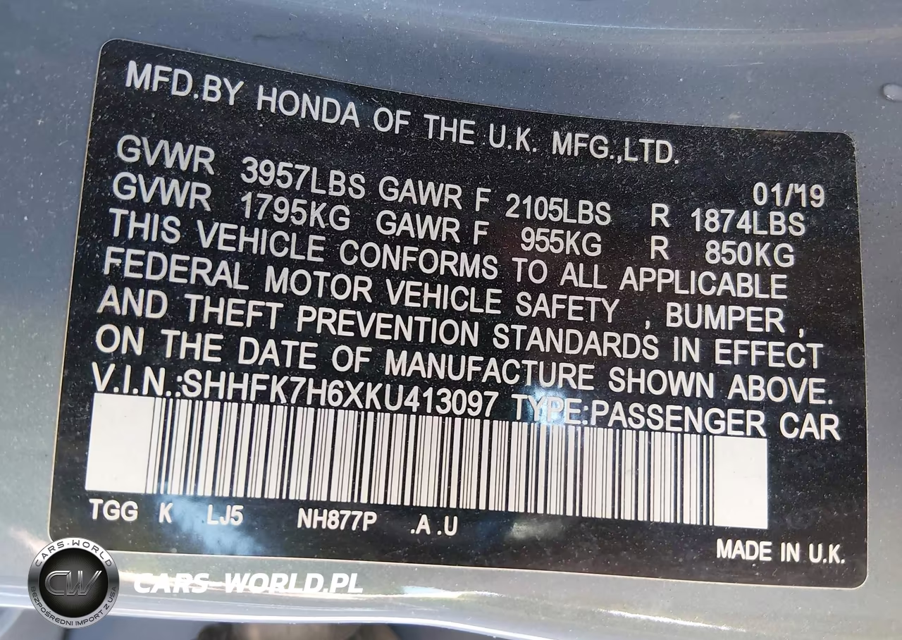 2019 Honda Civic Ex VIN:SHHFK7H6XKU413097 - 9