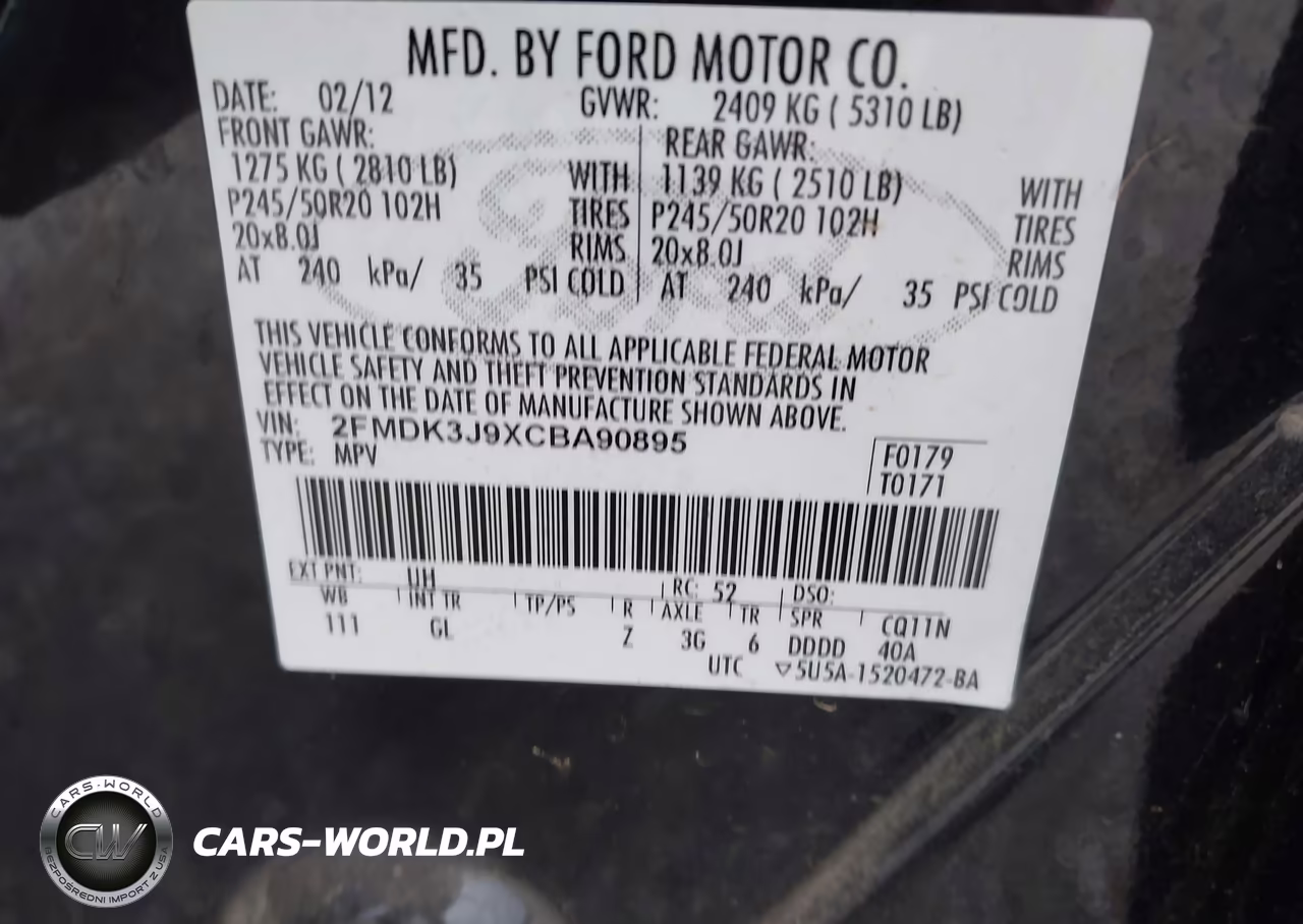 2012 Ford Edge Sel VIN:2FMDK3J9XCBA90895 - 9