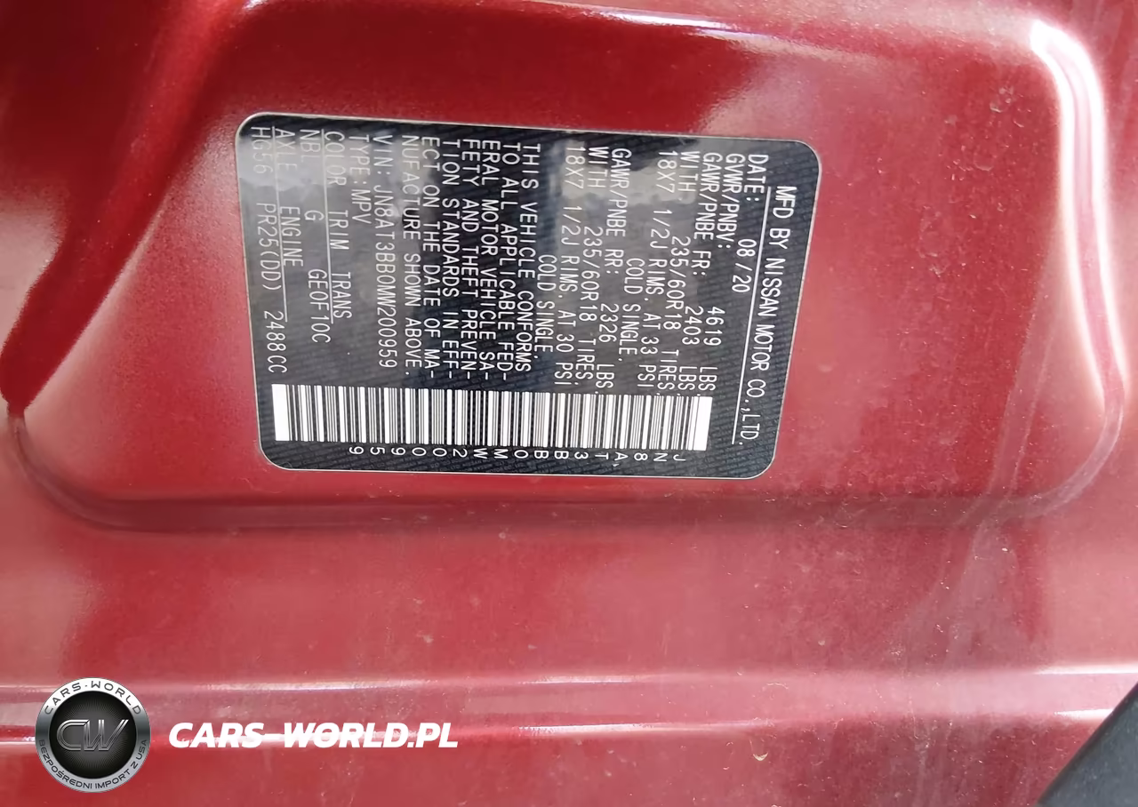 2021 Nissan Rogue Sv Intelligent Awd VIN:JN8AT3BB0MW200959 - 9