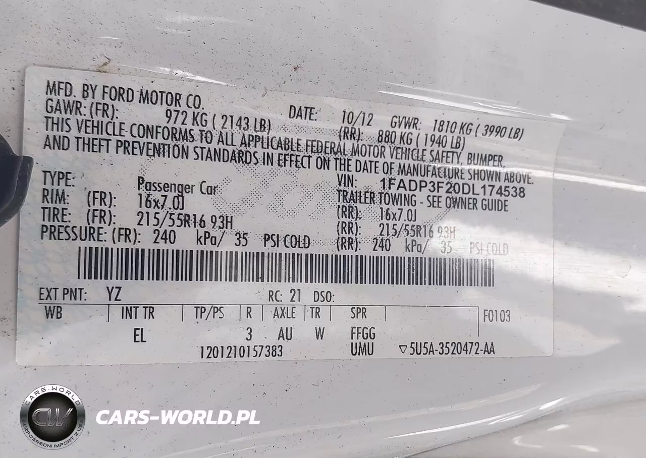 2013 Ford Focus Se VIN:1FADP3F20DL174538 - 9
