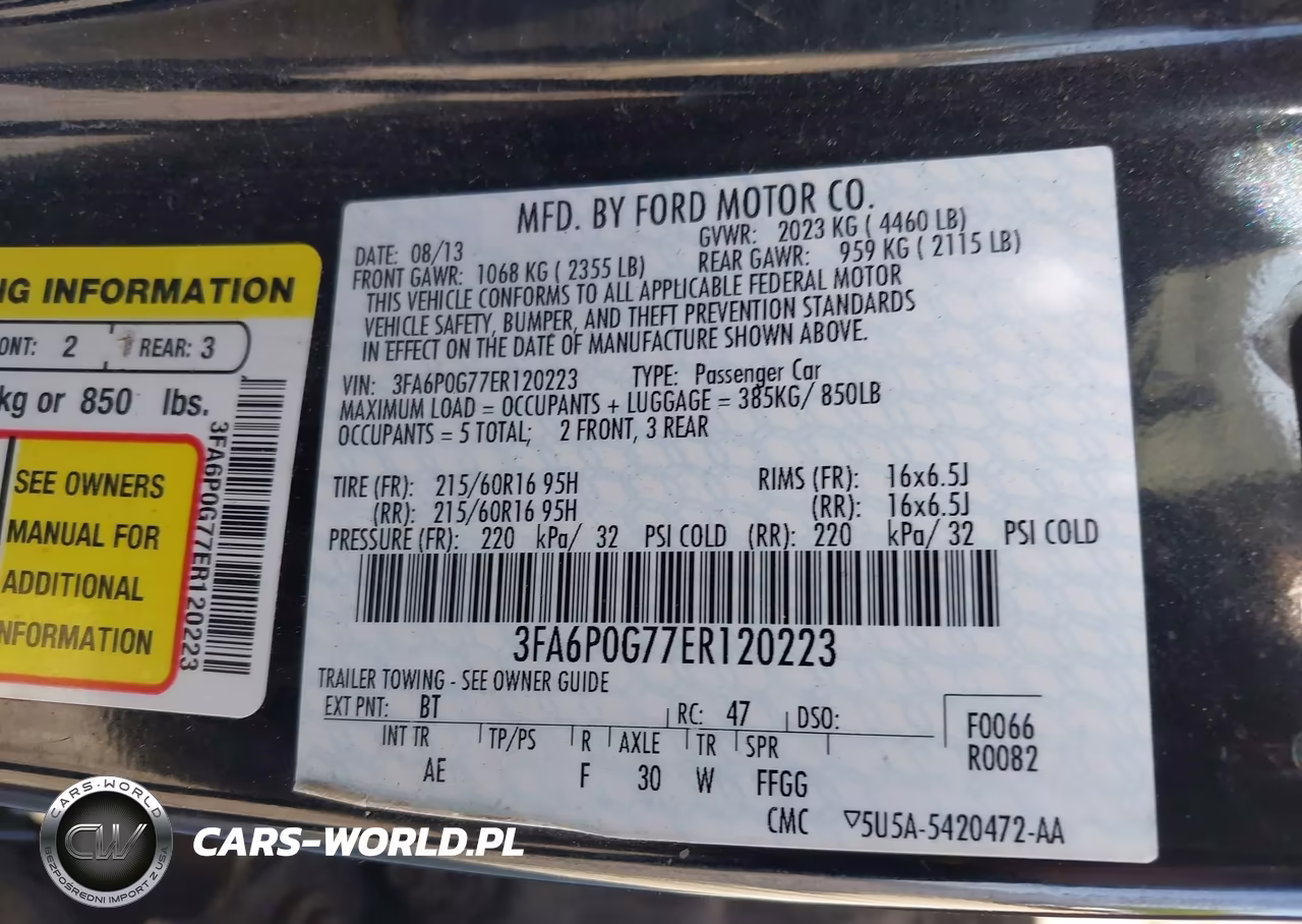 2014 Ford Fusion S VIN:3FA6P0G77ER120223 - 9