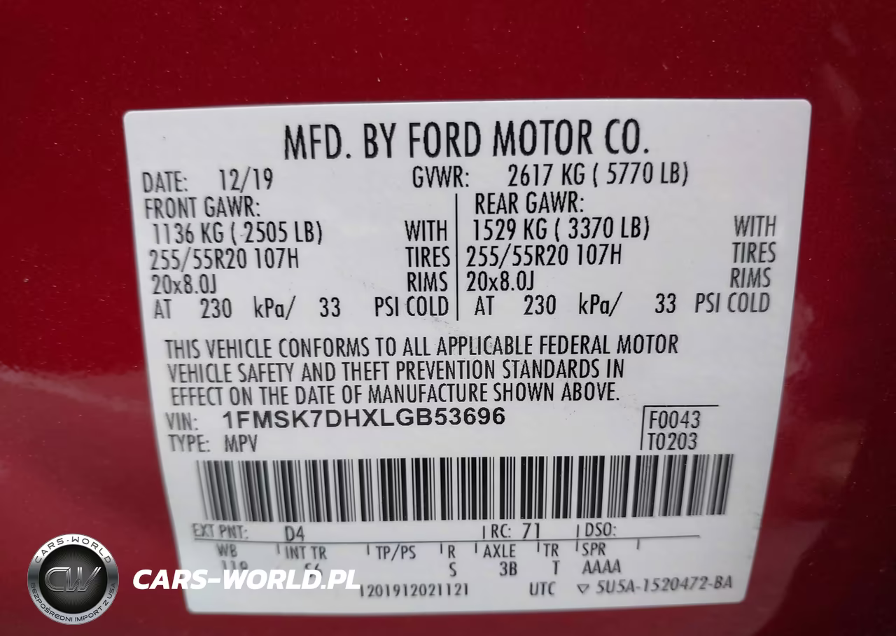 2020 Ford Explorer Xlt VIN:1FMSK7DHXLGB53696 - 9