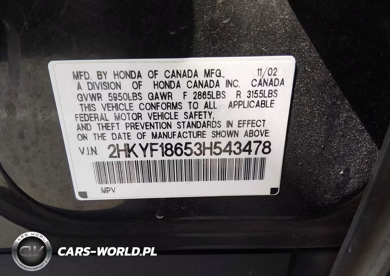 2003 Honda Pilot Ex-L VIN:2HKYF18653H543478 - 9