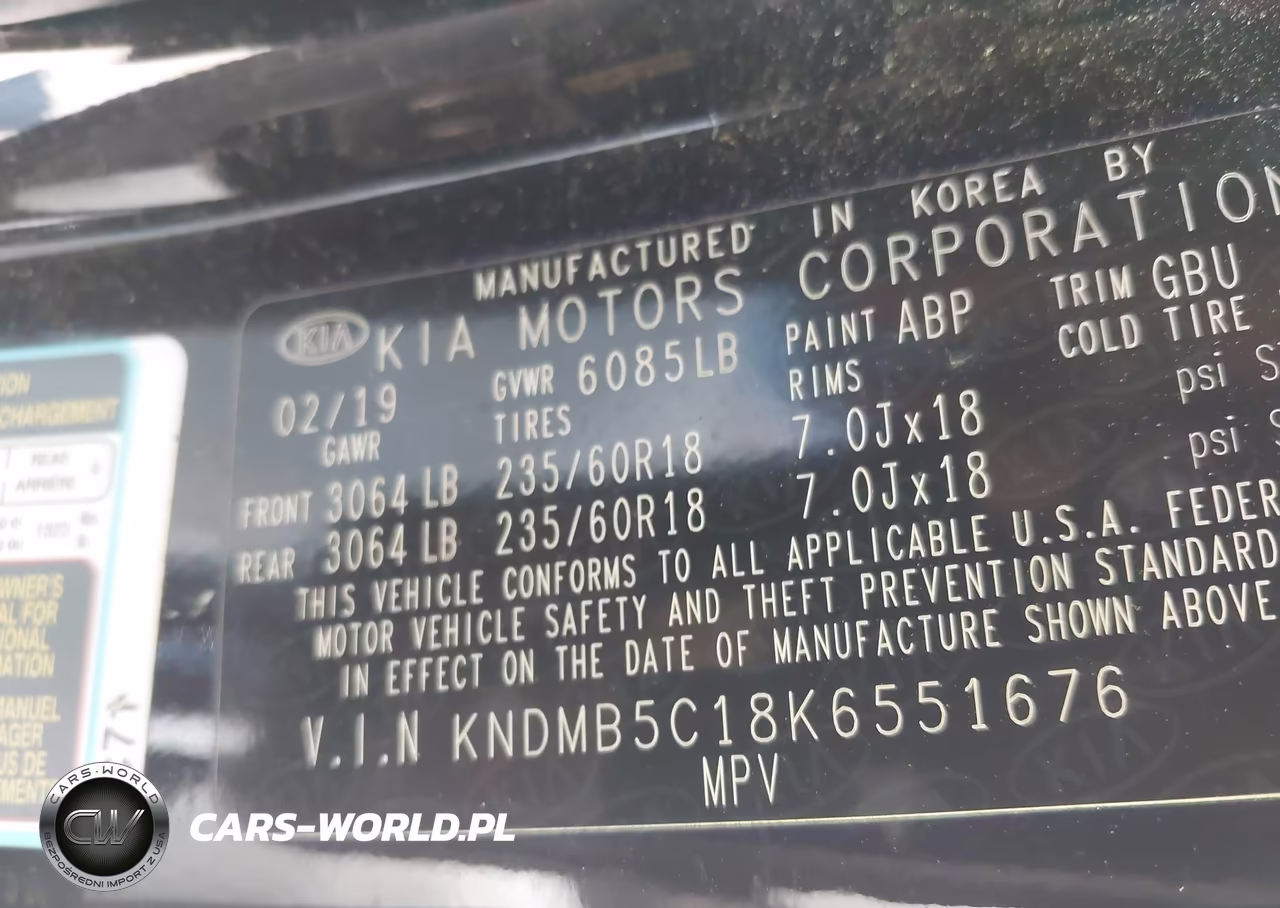 2019 Kia Sedona Ex VIN:KNDMB5C18K6551676 - 9