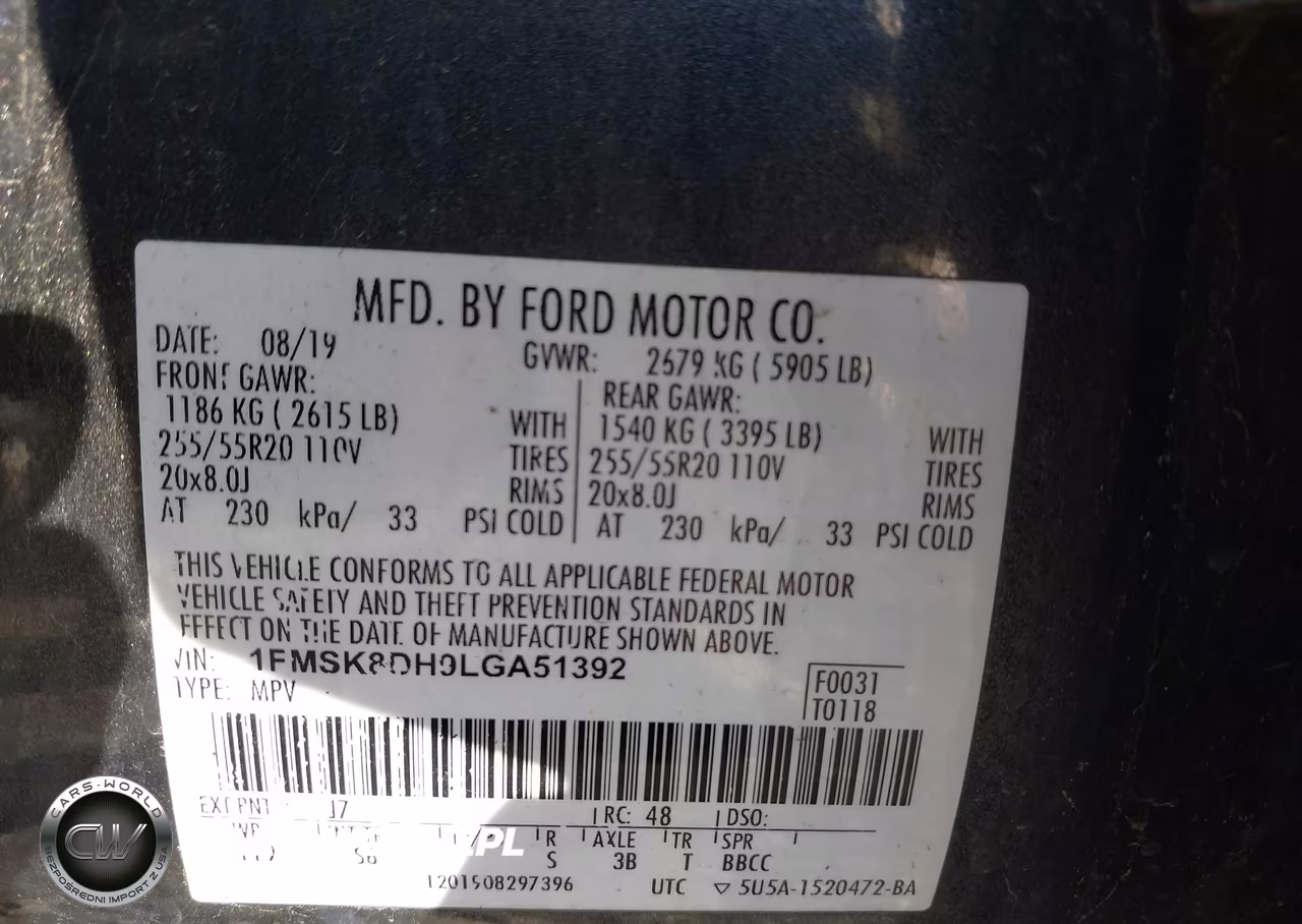 2020 Ford Explorer Xlt VIN:1FMSK8DH9LGA51392 - 9