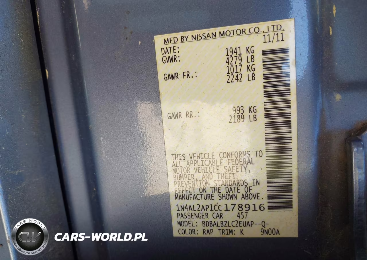 2012 Nissan Altima 2.5 S VIN:1N4AL2AP1CC178916 - 9
