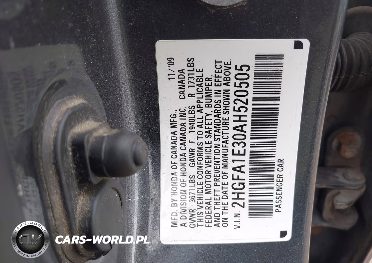 2010 Honda Civic Vp VIN:2HGFA1E30AH520505 - 9