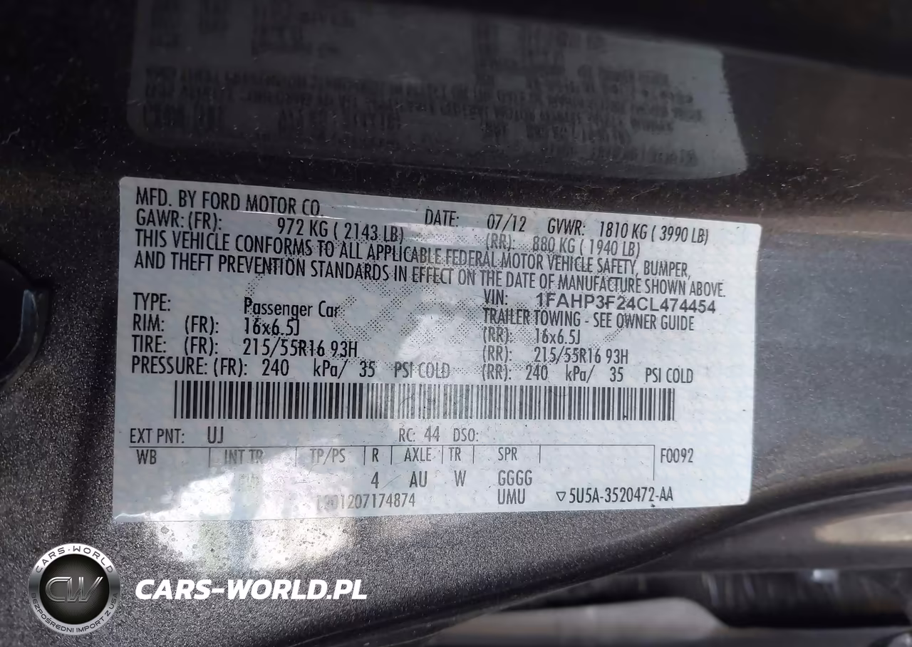 2012 Ford Focus Se VIN:1FAHP3F24CL474454 - 9