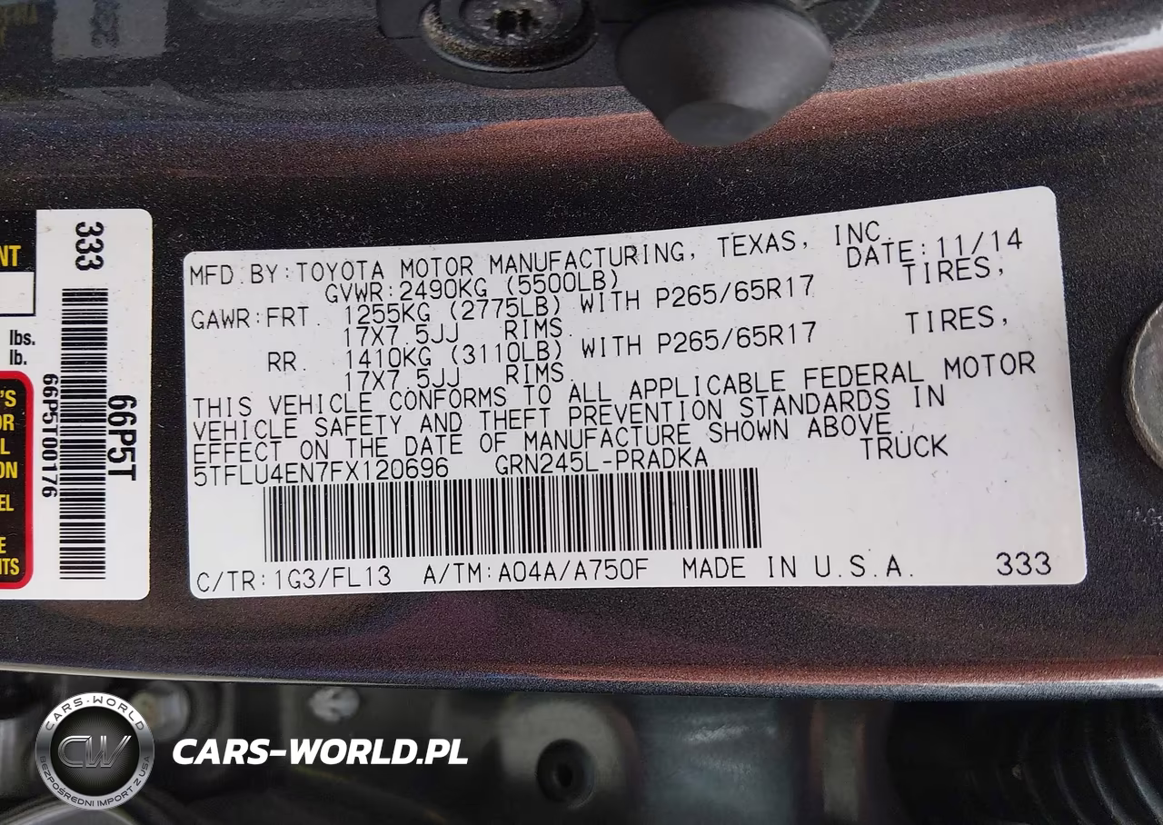 2015 Toyota Tacoma Base V6 VIN:5TFLU4EN7FX120696 - 9