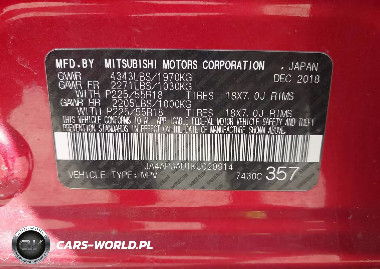 2019 Mitsubishi Outlander Sport 2.0 Le VIN:JA4AP3AU1KU020914 - 9