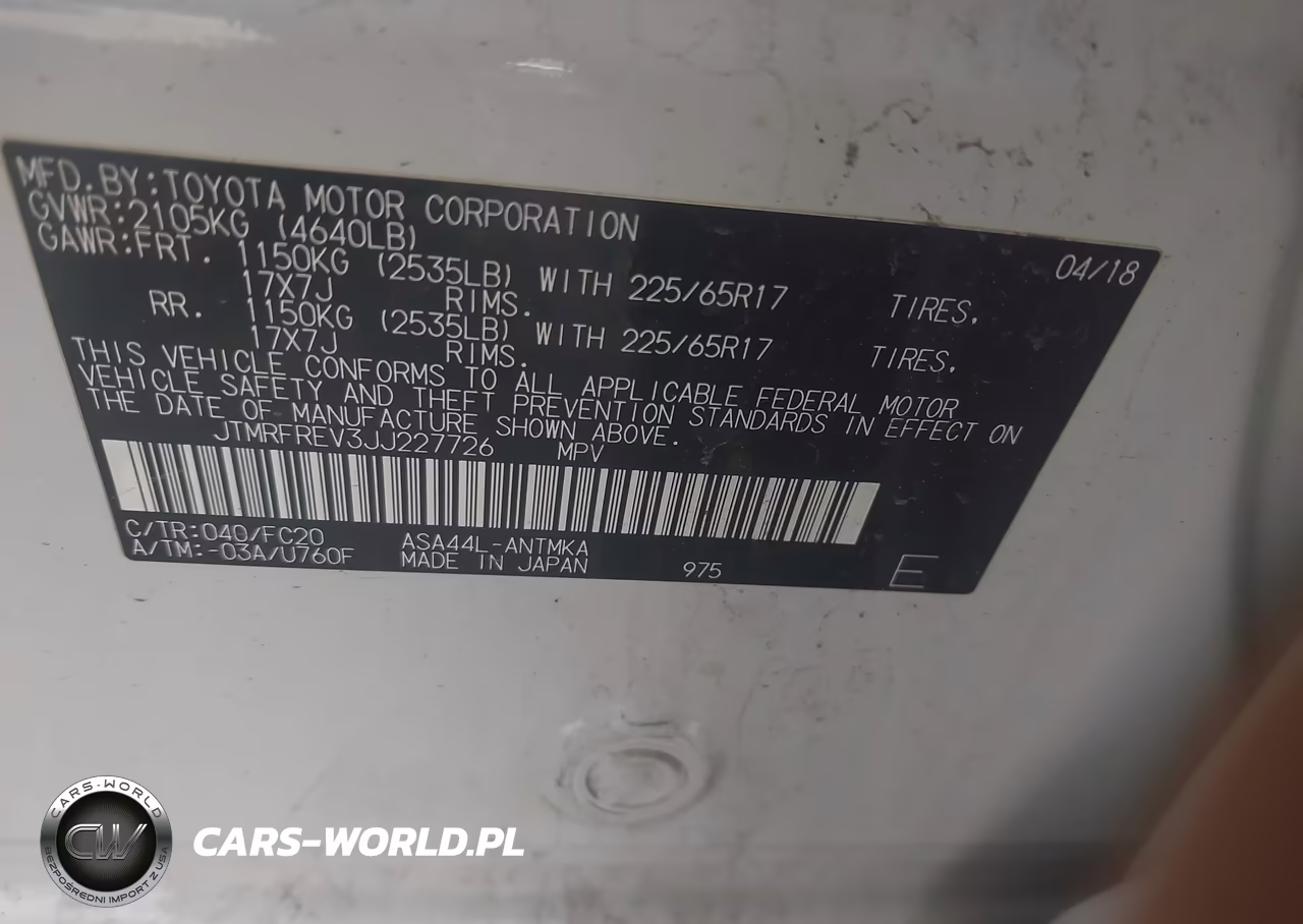 2018 Toyota Rav4 Xle VIN:JTMRFREV3JJ227726 - 9