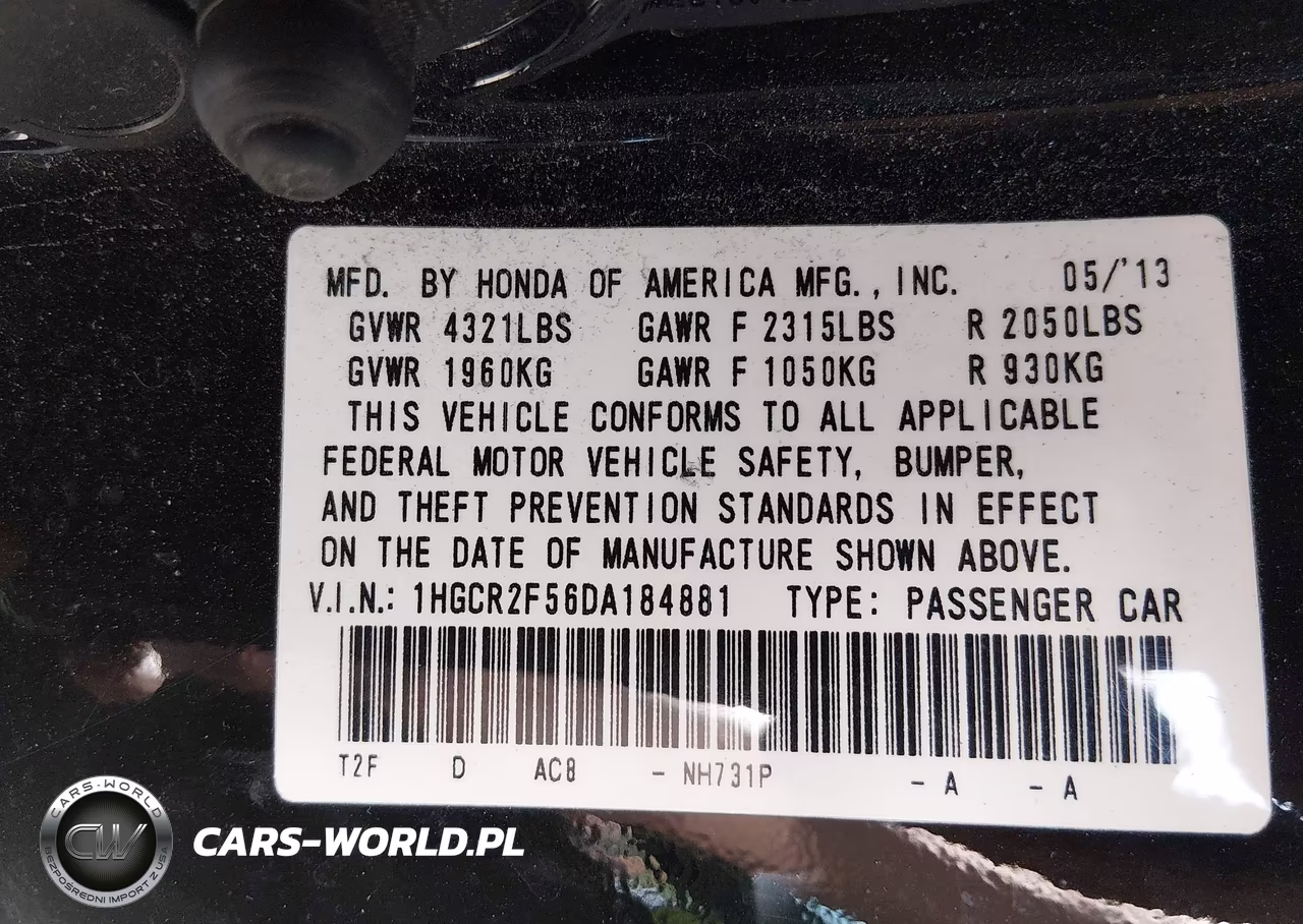 2013 Honda Accord Sport VIN:1HGCR2F56DA184881 - 9