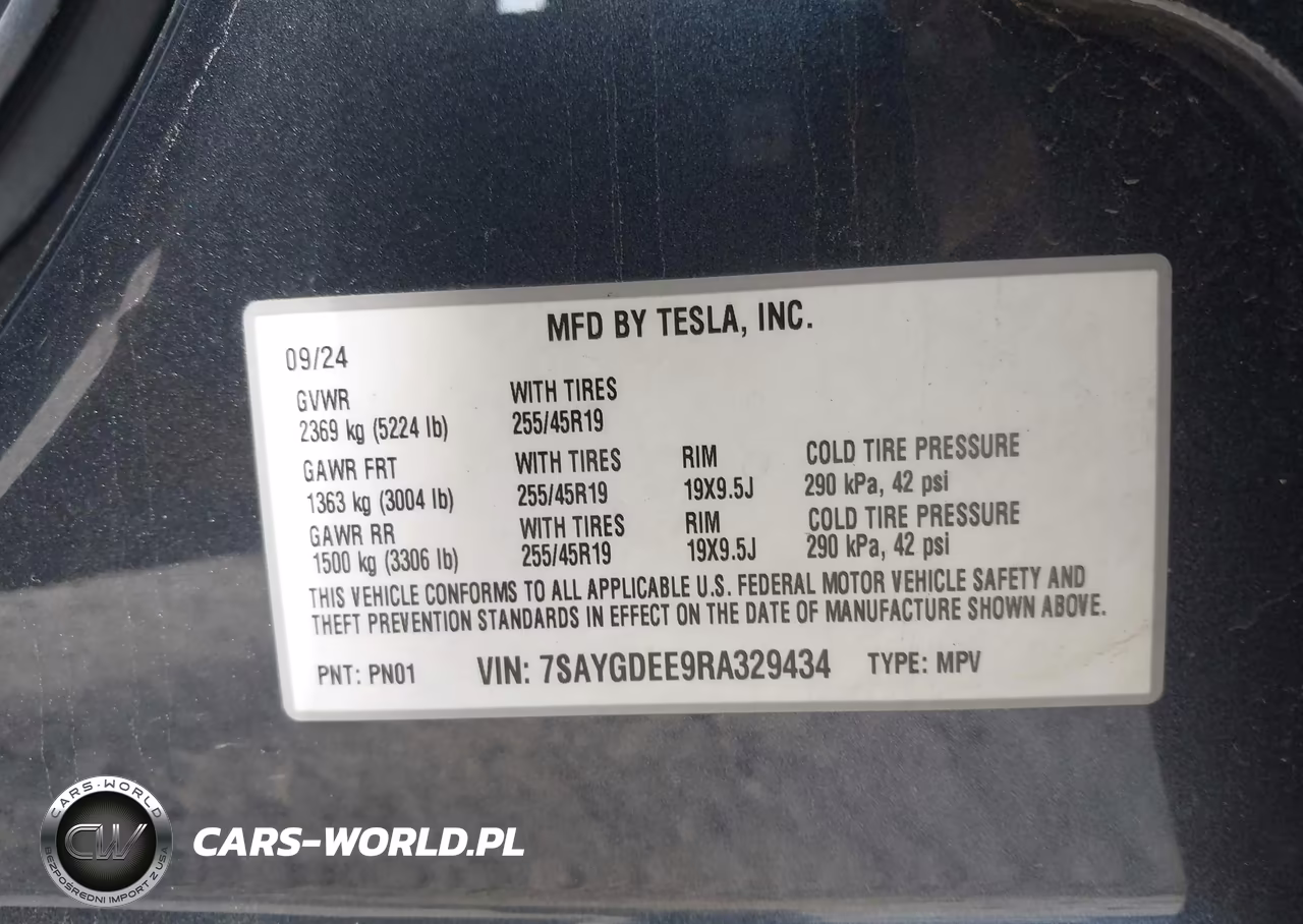 2024 Tesla Model Y Long Range Dual Motor All-Wheel Drive VIN:7SAYGDEE9RA329434 - 9