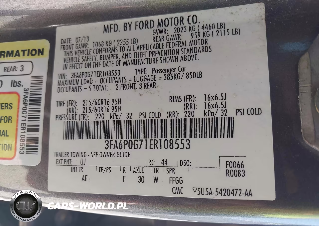 2014 Ford Fusion S VIN:3FA6P0G71ER108553 - 9