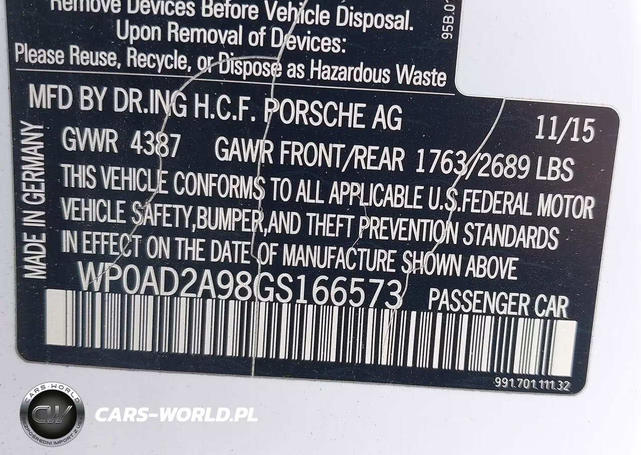 2016 Porsche 911 Turbo VIN:WP0AD2A98GS166573 - 9
