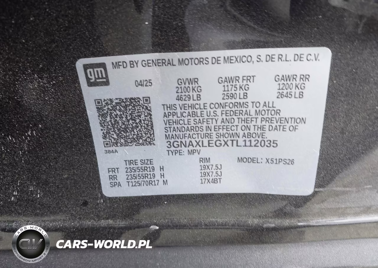2026 Chevrolet Equinox Fwd Rs VIN:3GNAXLEGXTL112035 - 9