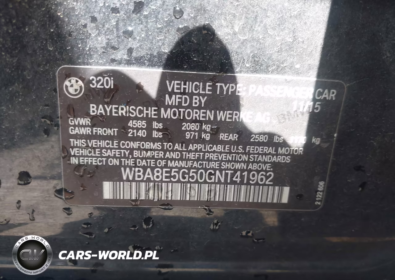 2016 BMW 320I xDrive VIN:WBA8E5G50GNT41962 - 9