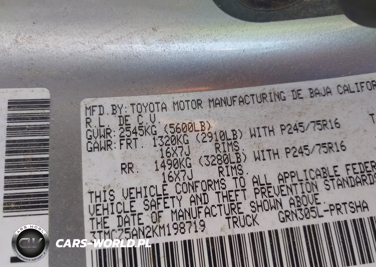2019 Toyota Tacoma Sr5 V6 VIN:3TMCZ5AN2KM198719 - 9