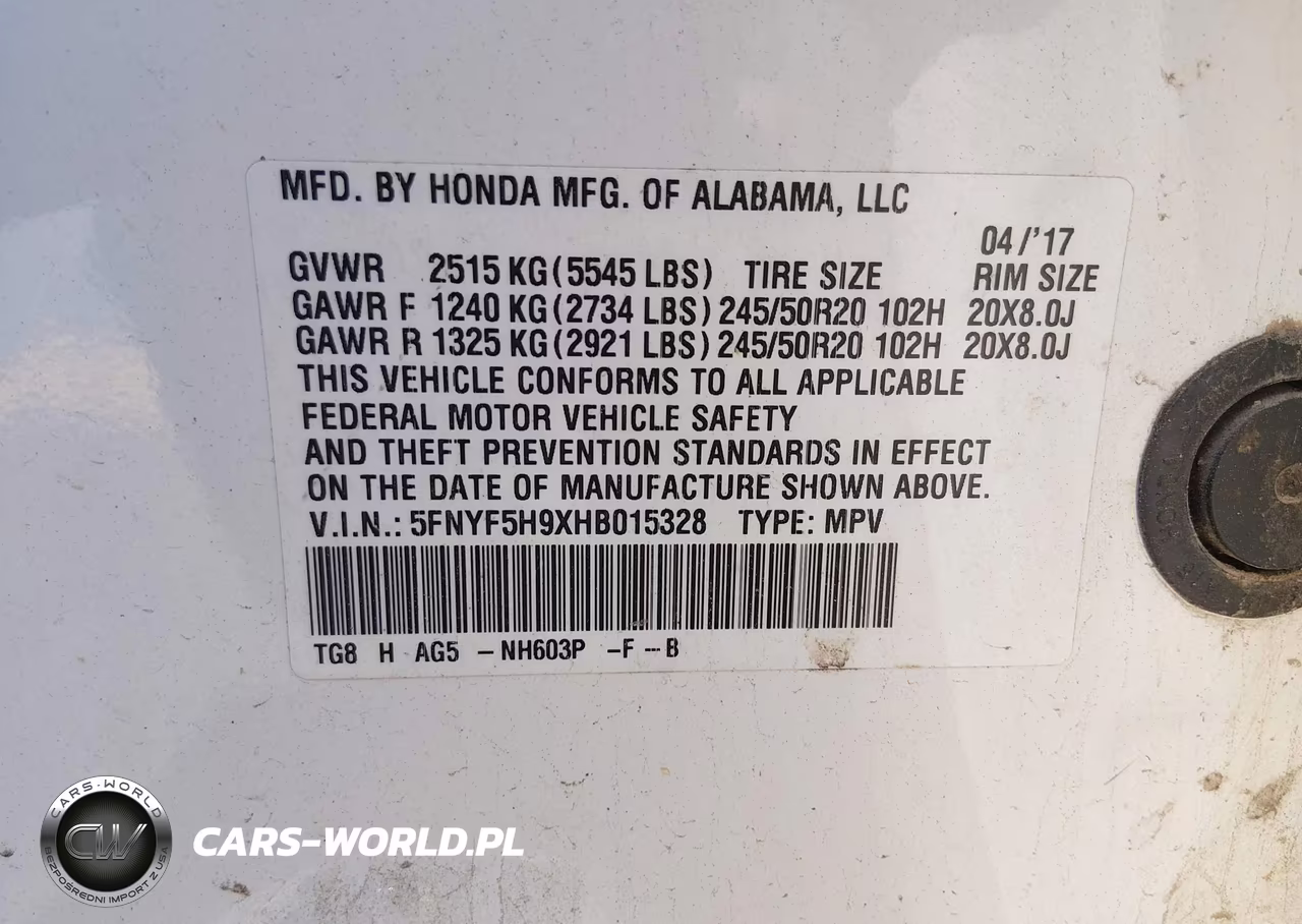 2017 Honda Pilot Touring VIN:5FNYF5H9XHB015328 - 9