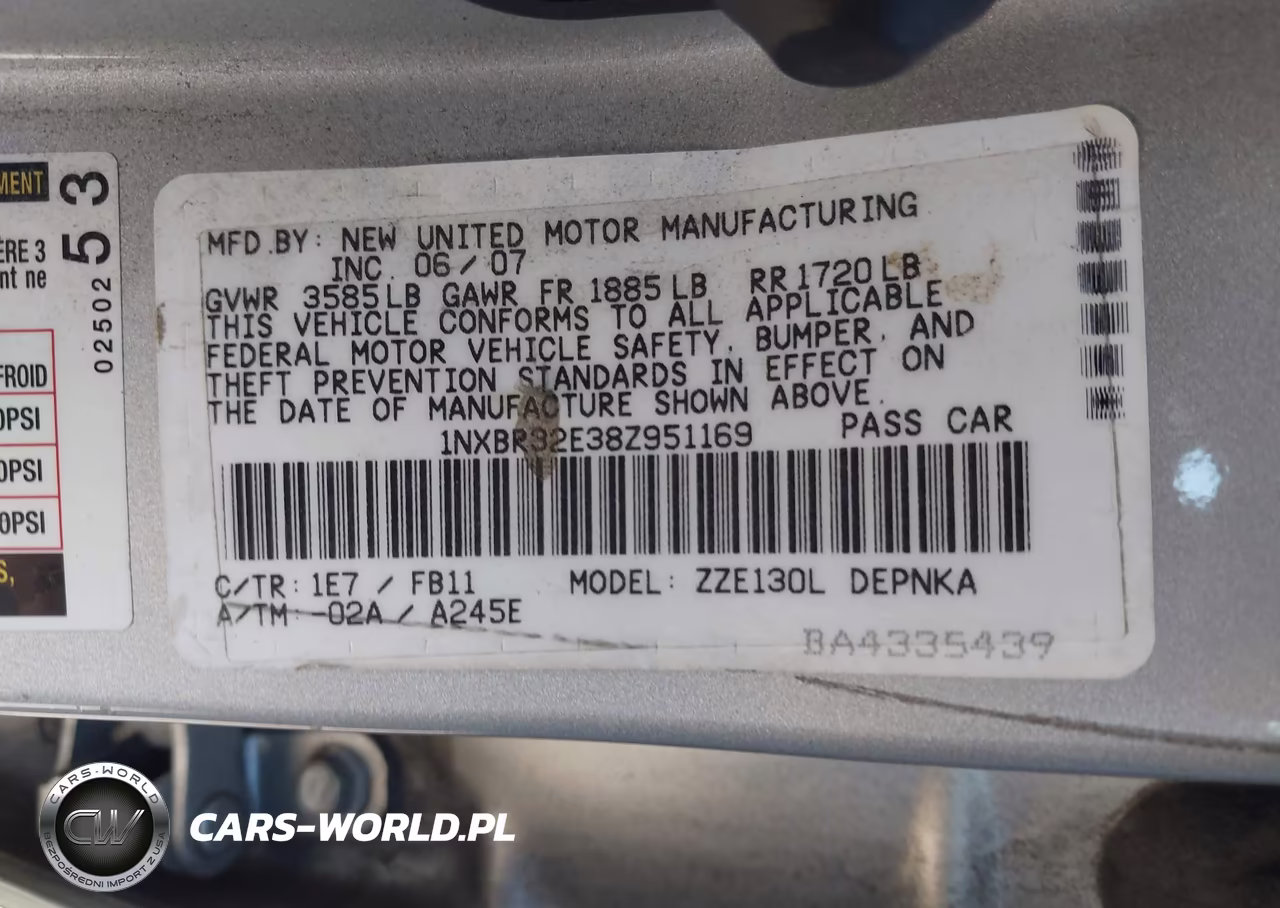2008 Toyota Corolla Le VIN:1NXBR32E38Z951169 - 9