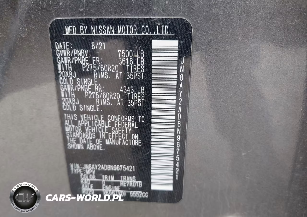 2022 Nissan Armada Sv 4Wd VIN:JN8AY2AD8N9675421 - 9