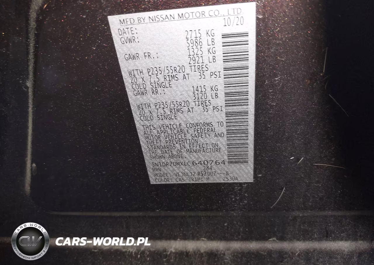 2020 Nissan Pathfinder Platinum 4Wd VIN:5N1DR2DMXLC640764 - 9