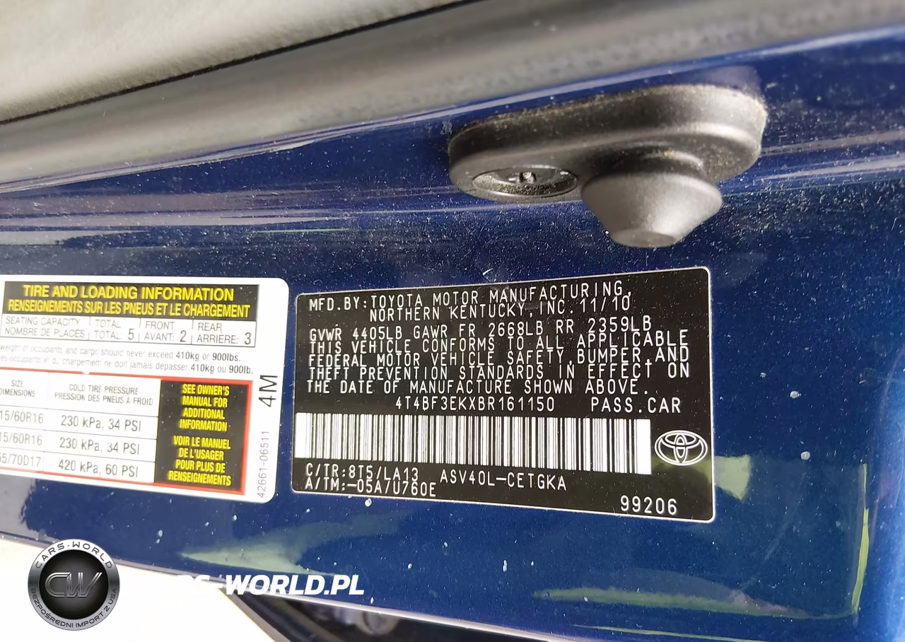 2011 Toyota Camry Xle VIN:4T4BF3EKXBR161150 - 9