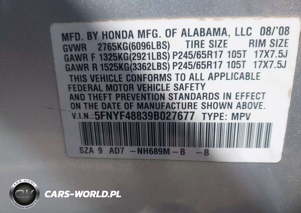 2009 Honda Pilot Touring VIN:5FNYF48839B027677 - 9