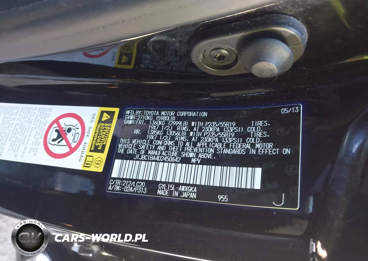 2013 Lexus Rx 450H VIN:JTJBC1BA4D2450642 - 9
