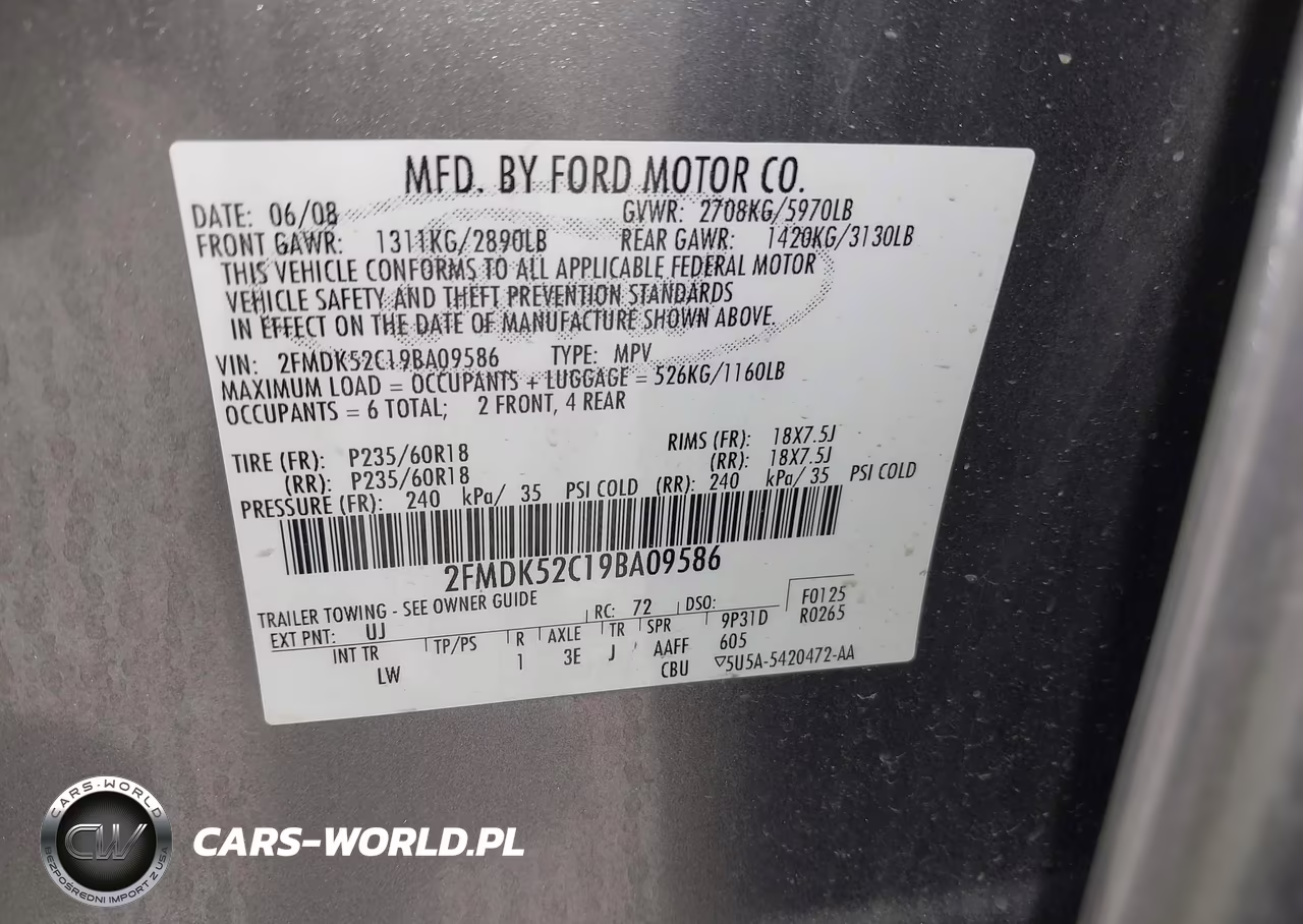 2009 Ford Flex Sel VIN:2FMDK52C19BA09586 - 9