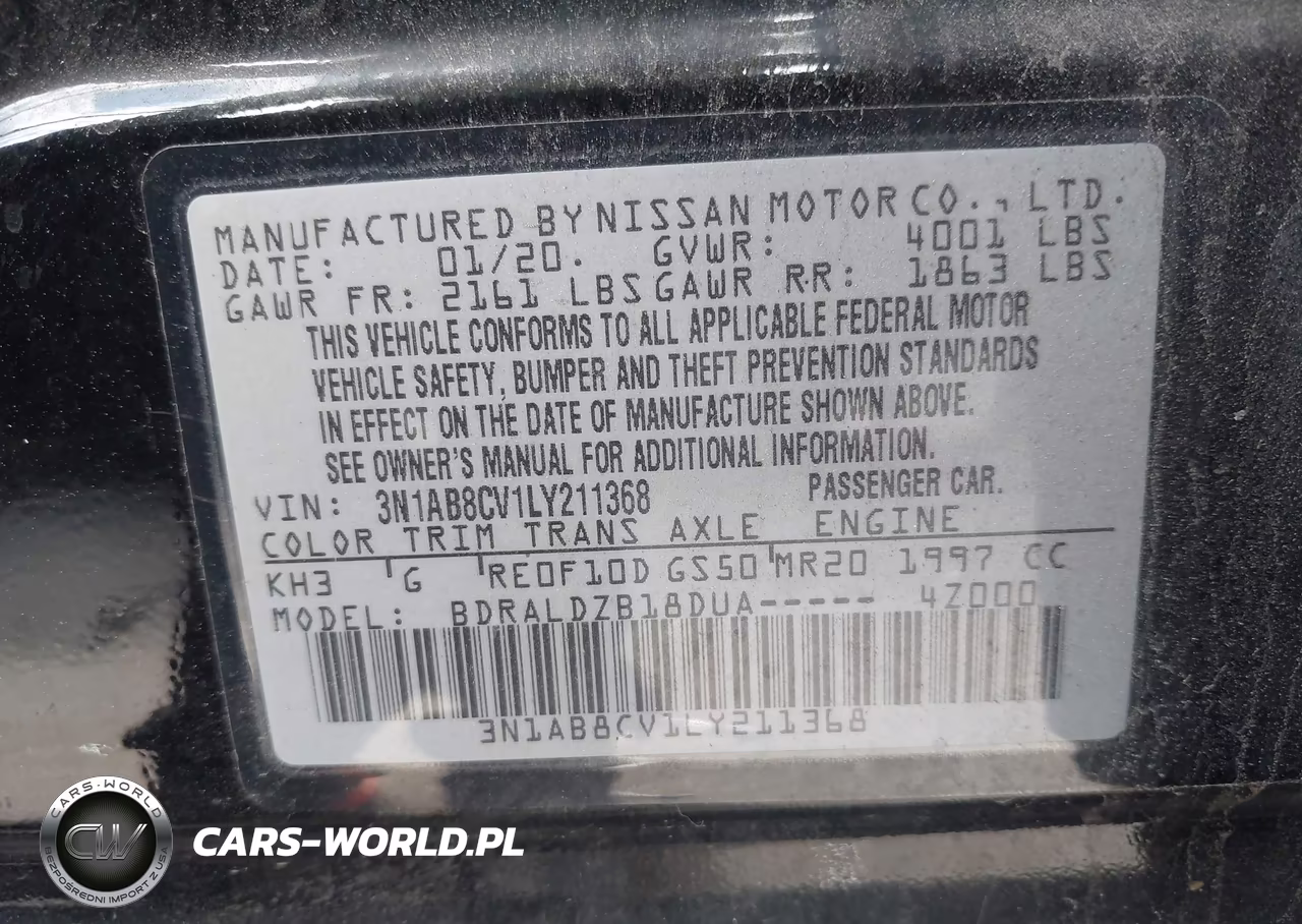 2020 Nissan Sentra Sv Xtronic Cvt VIN:3N1AB8CV1LY211368 - 9