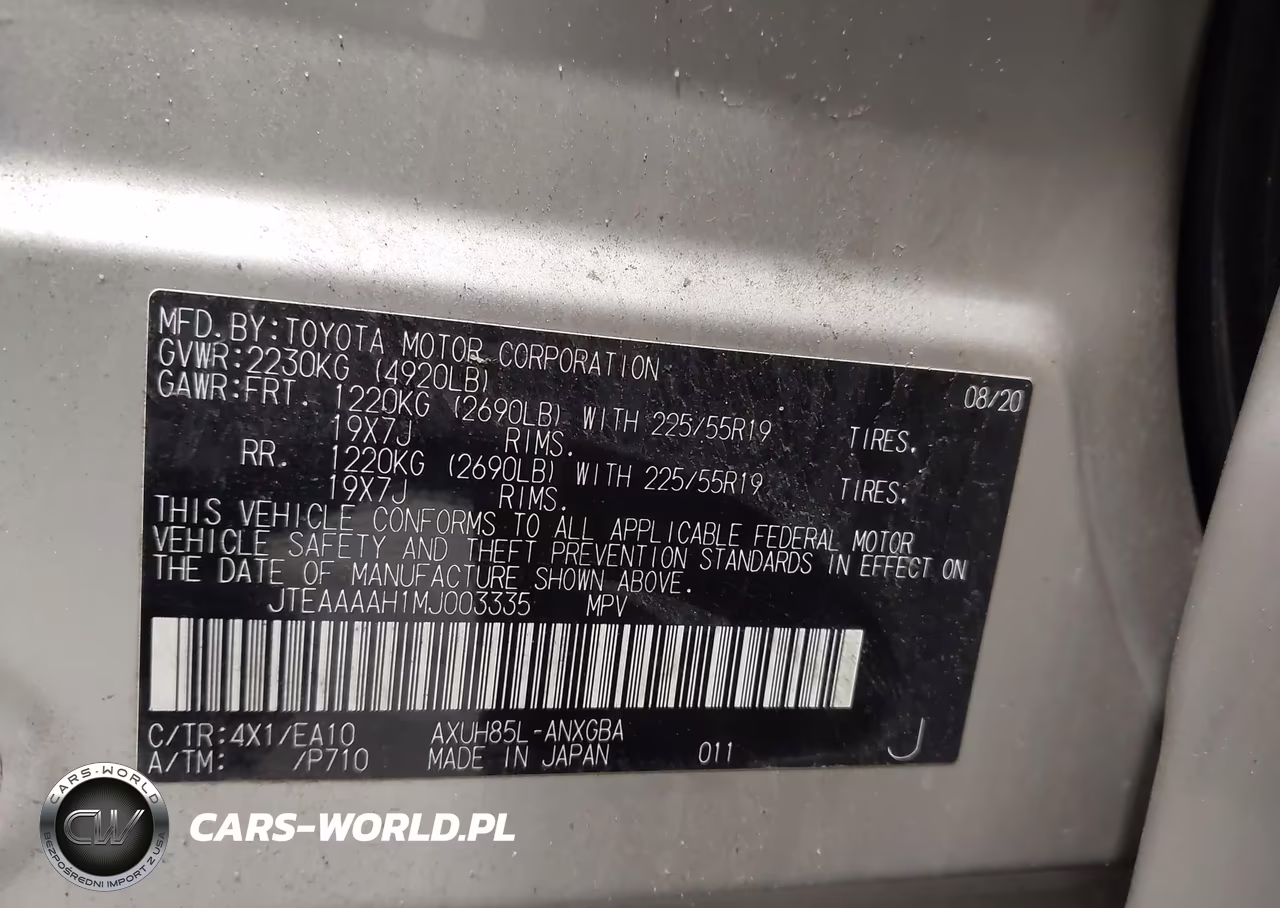 2021 Toyota Venza Xle VIN:JTEAAAAH1MJ003335 - 9