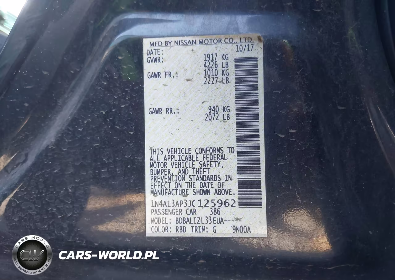 2018 Nissan Altima 2.5 Sv VIN:1N4AL3AP3JC125962 - 9