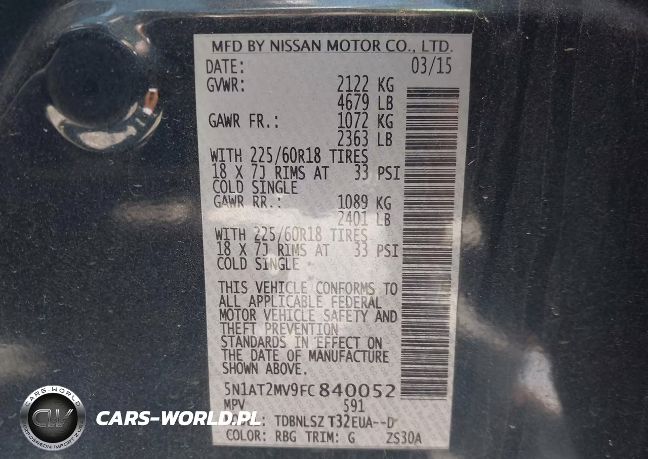 2015 Nissan Rogue Sl VIN:5N1AT2MV9FC840052 - 9