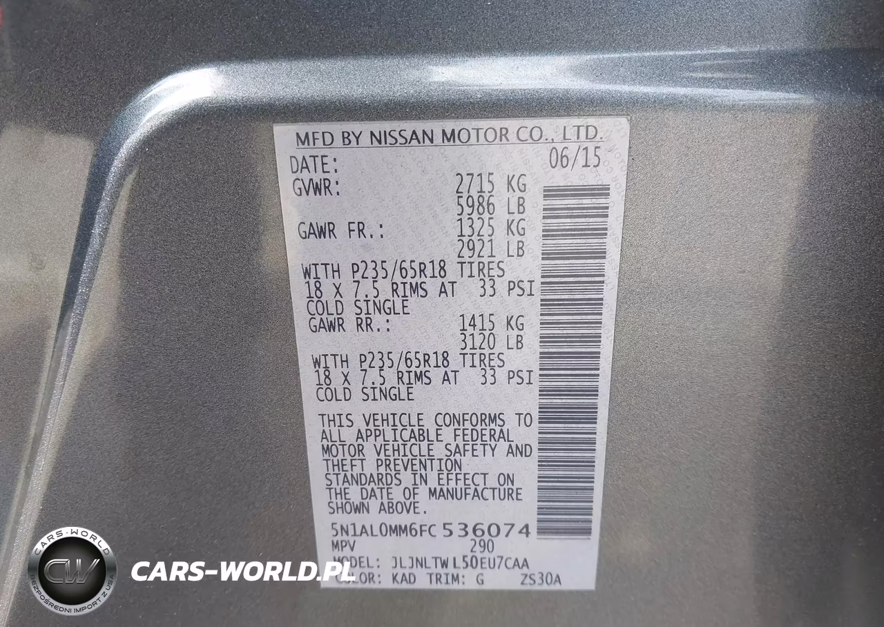 2015 Infiniti Qx60 VIN:5N1AL0MM6FC536074 - 9