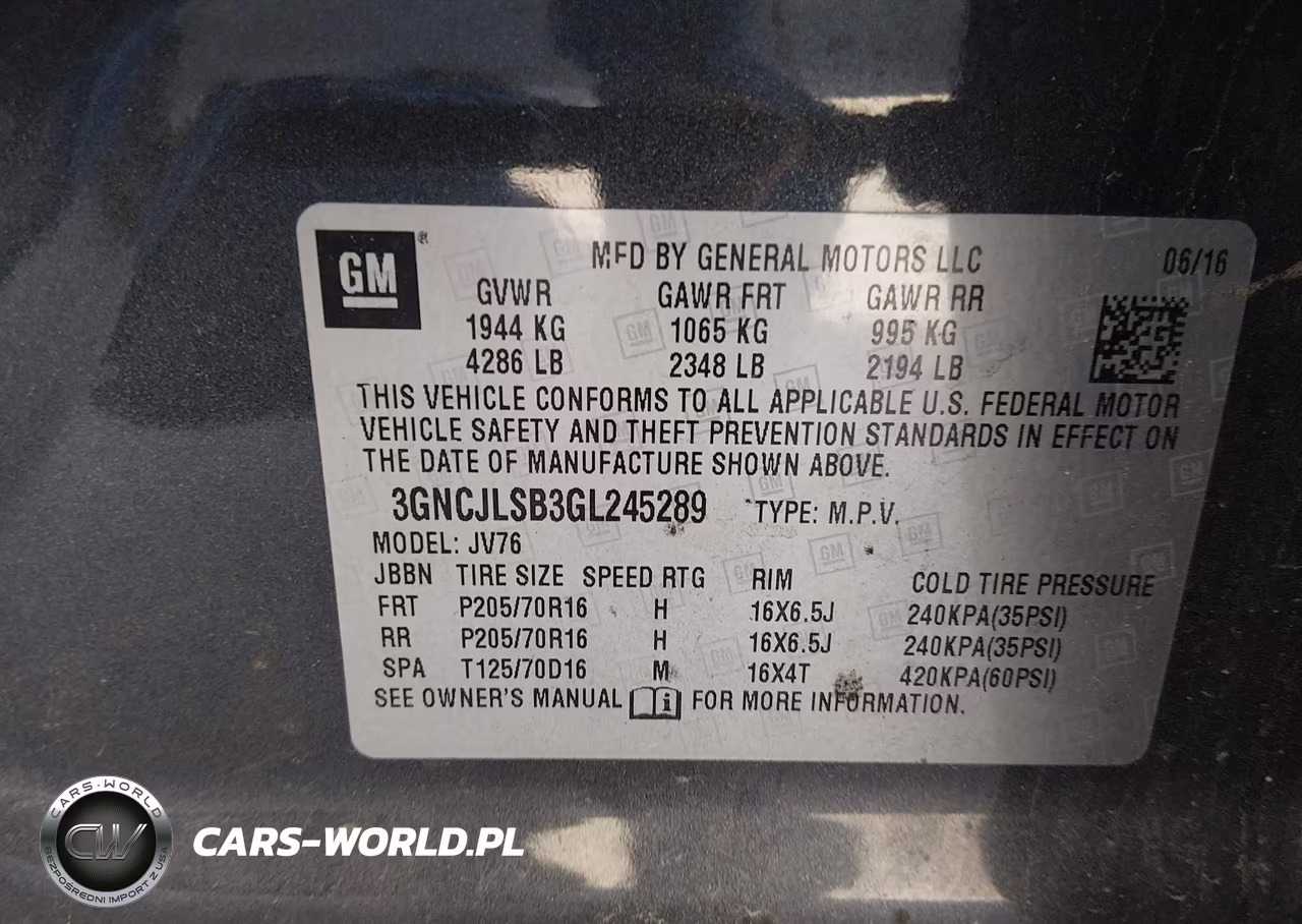 2016 Chevrolet Trax Lt VIN:3GNCJLSB3GL245289 - 9