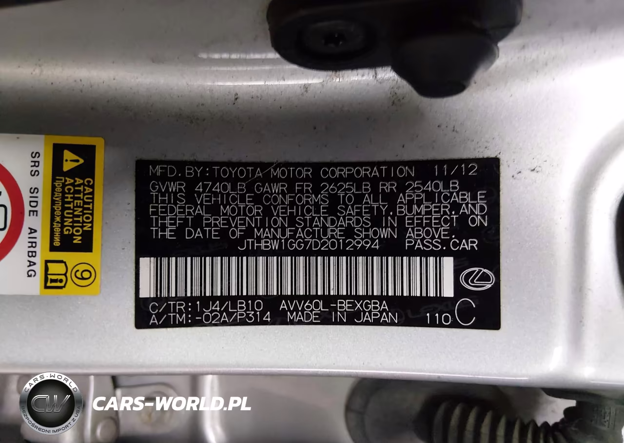 2013 Lexus Es 300H VIN:JTHBW1GG7D2012994 - 9