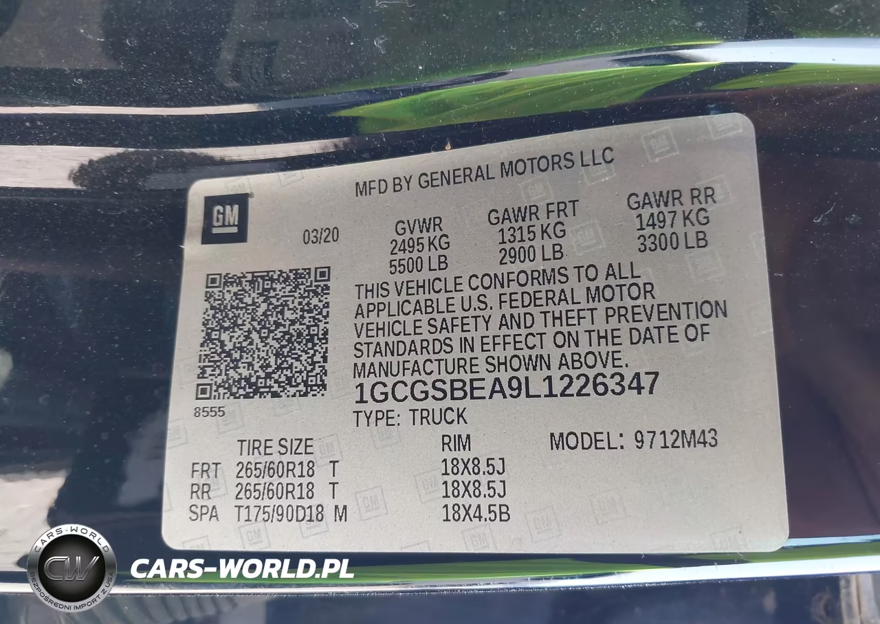 2020 Chevrolet Colorado 2Wd Short Box Wt VIN:1GCGSBEA9L1226347 - 9