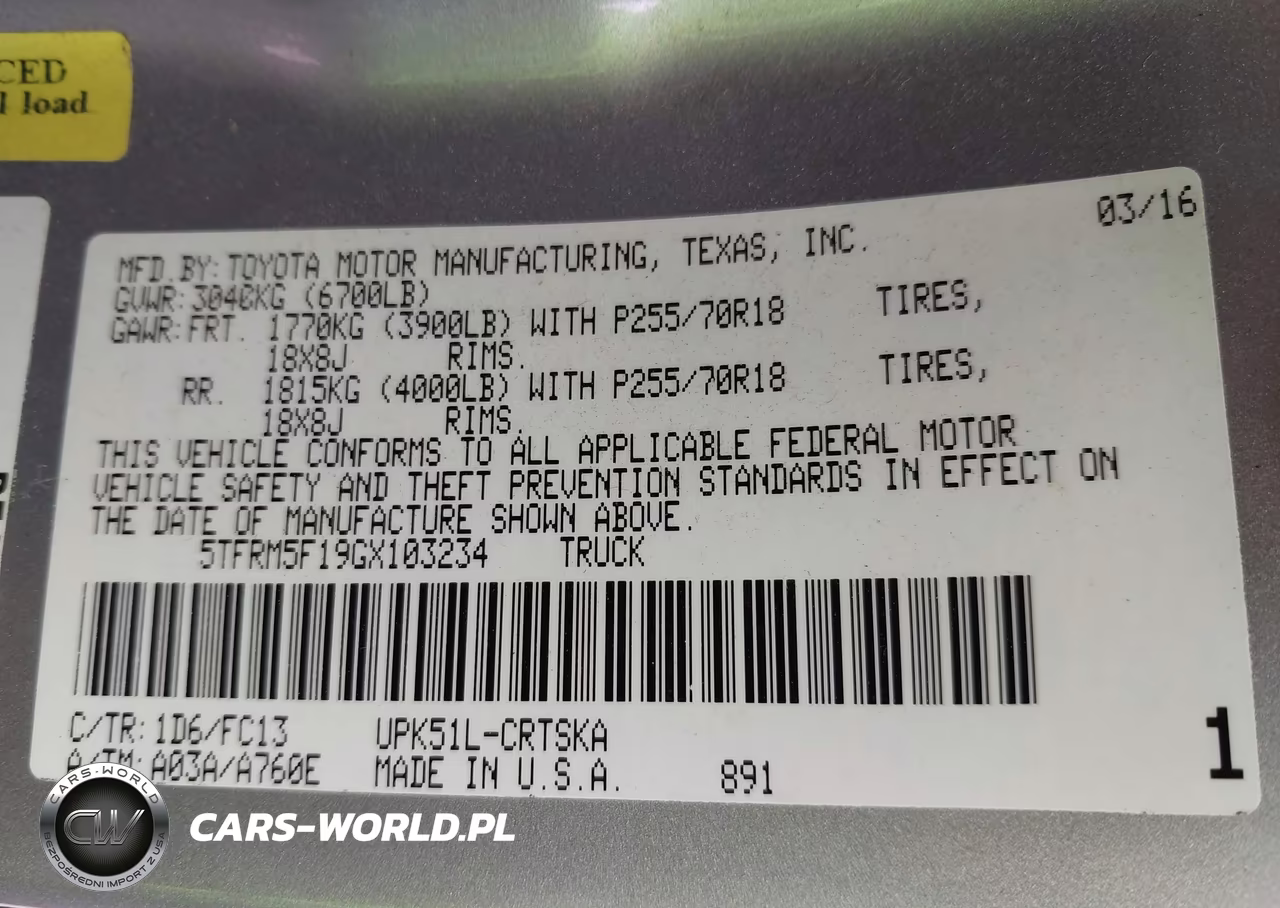2016 Toyota Tundra Sr5 4.6L V8 VIN:5TFRM5F19GX103234 - 9