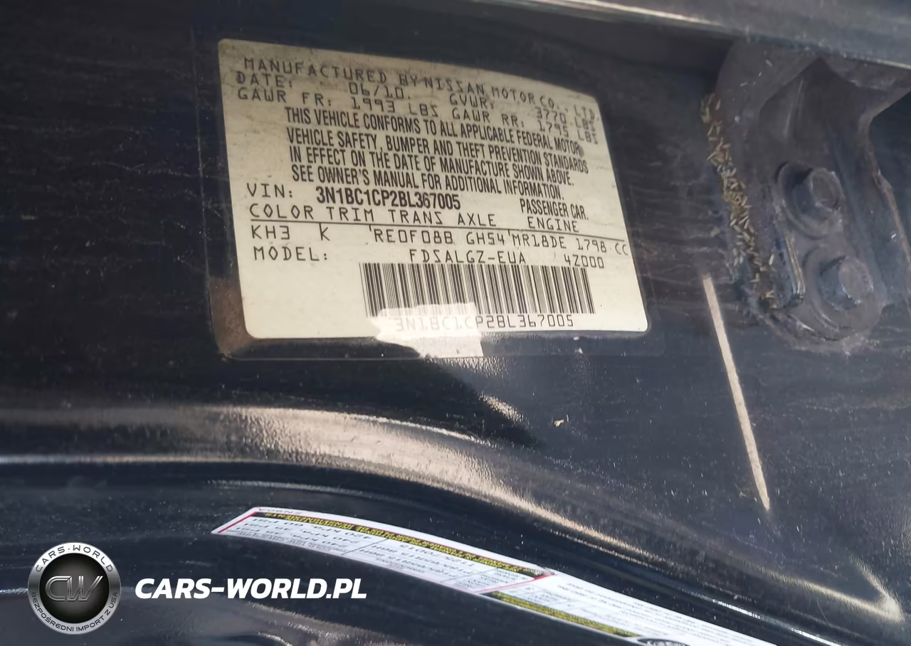 2011 Nissan Versa 1.8Sl VIN:3N1BC1CP2BL367005 - 9