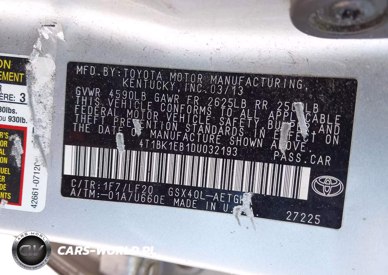 2013 Toyota Avalon Xle Premium VIN:4T1BK1EB1DU032193 - 9