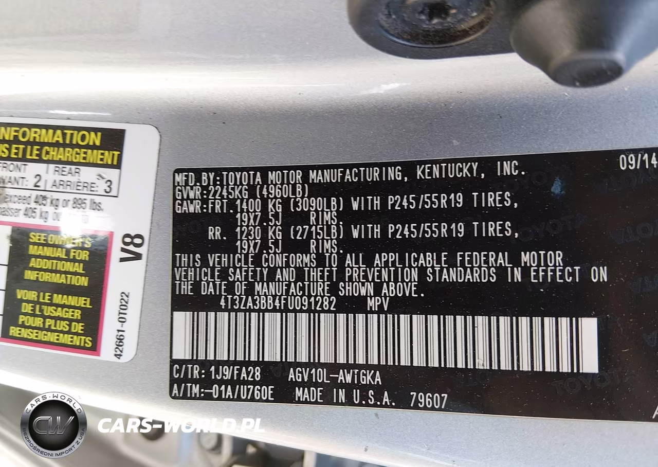 2015 Toyota Venza Le VIN:4T3ZA3BB4FU091282 - 9