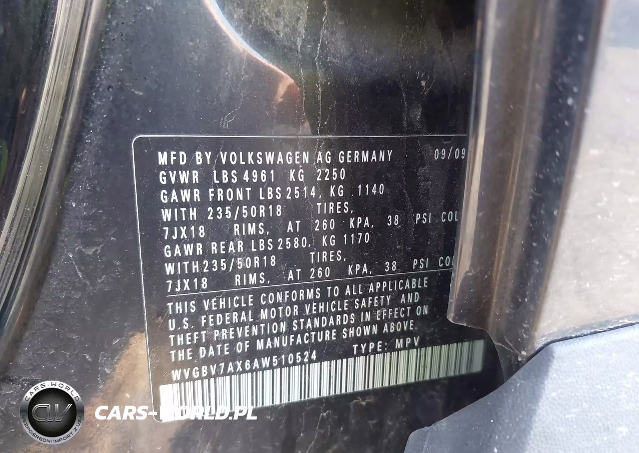 2010 Volkswagen Tiguan Se VIN:WVGBV7AX6AW510524 - 9