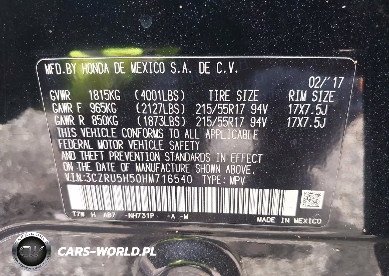 2017 Honda Hr-V Ex VIN:3CZRU5H50HM716540 - 9